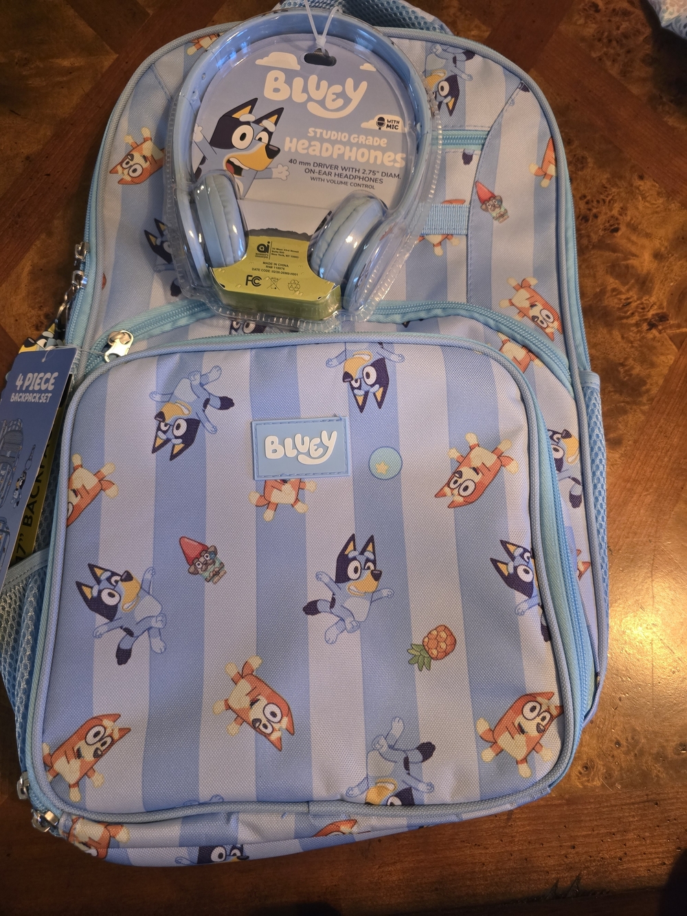 Bluey Kids Backpack with Matching Headphones - Light Blue